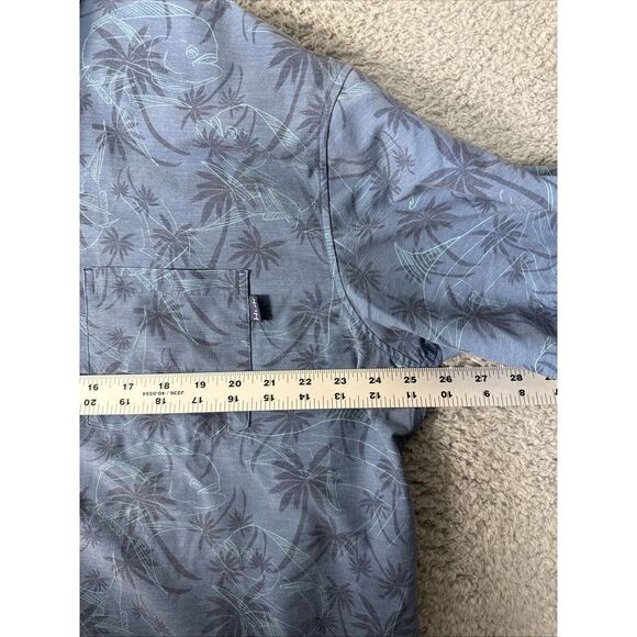 Huk Shirt Mens XL Fishing Button Down Lightweight Outdoors Hawaiian Tropical - Picture 4 of 7